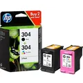 Produktbild: HP 304 Tinten Multipack schwarz+color