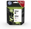 Produktbild: HP 304 2er-Pack schwarz/cyan/magenta/gelb Druckerpatrone #12585539