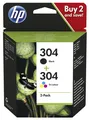 Produktbild: HP 2x ORIGINAL 304 TINTE PATRONEN DESKJET 2620 2630 2633 3700 3720 3730 3732 Set