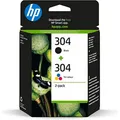 Produktbild: HP 304 Tri-colour and Black Original Ink Cartridge 3JB05AE, 2 Count (Pack of 1)
