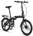 Produktbild: Licorne Bike Phoenix 20 Zoll Aluminium Faltrad Klapprad Scheibenbremse Discbremse Faltfahrrad Herren Damen 7 Gang Kettenschaltung Folding City Bike Alu-Rahmen StVZO