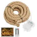 Produktbild: LED Hanfseil Lichterkette 300cm 60 LEDs Batteriebetrieben Innen und Außen 8 M...