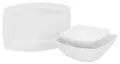 Produktbild: CreaTable, 12329, Serie Victoria weiss, 3-teiliges Geschirrset, Servier Set aus Porzellan, spülmaschinen- und mikrowellengeeignet, Made in Europe