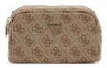 Produktbild: GUESS Zamira Double Zip Utensilientasche Tasche Latte Logo hellbraun braun Neu