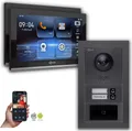 Produktbild: Goliath IP Video Türsprechanlage: 10-Zoll 2 Familienhaus, RFID, Anthrazit : 10 Zoll in Schwarz : Unterputzdose : 4er POE Anschluss über:: 4er POE Monitor Auswahl: 10 Zoll in Schwarz Türklingel Montagedose: Unterputzdose
