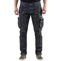 Produktbild: NEO TOOLS Herren Arbeitshose Denim, lang, 8 Pockets, Gr. XS-3XL, verstärkte Nähte, ausprofilierter Kniebereich, Mischgewebe 98% Baumwolle, 2% Elasthan 410 g/m2, Multifunktionstaschen, Cargo-Optik