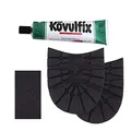 Produktbild: Langlauf Schuhbedarf Wanderschuh Absatz für Trekkingschuhe Reparatur Set schwarz/Repair Sole Pad/Kövulfix Absatzkleber/ausführliche Anleitung/Qualitäts Set (Größe 1: L80xB76mm)