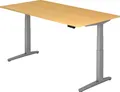 Produktbild: HAMMERBACHER Schreibtisch Sitz-Steh-Schreibtisch elektrisch 200x100cm Buche/silber