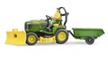 Produktbild: Bruder 62104 bworld John Deere Aufsitzrasenmäher Gärtner Hänger