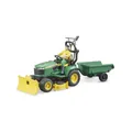Produktbild: BRUDER® 62104 bworld John Deere Rasentraktor mit Anhänger und Gärtner