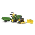 Produktbild: bruder 62104 - Bworld John Deere Rasentraktor mit Anhänger & Gärtner - 1:16 ...
