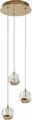 Produktbild: Lucande LED-Pendellampe Hayley, Ø 25 cm, 3-flg., gold, Glas