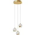 Produktbild: Lucande LED Pendelleuchte Hayley 9624368 Modern in Transparent aus Glas 3-flammig Wohnzimmerleuchte