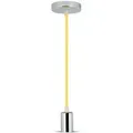 Produktbild: V-TAC VT-7338 Hängeleuchter 1MT E27 aus Metall mit gelbem Kabel Ф39mm IP20 – SKU 3793