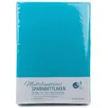 Produktbild: HSC Home-Style-Creation GmbH Spannbettlaken Multifunktions-Spannbettlaken für Boxspring- und Wasserbetten, 100% Baumwolle, Gummizug: rundum, (1 Stück), Mit Rundumgummi für Matratzen bis 50 cm Höhe blau 200 cm x 200 cm