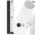 Produktbild: Arebos - Solardusche 40 l mit integriertem Thermometer Handbrause schwenkbarer Duschkopf mit Fußdusche Gartenschlauch Anschluss inklusive