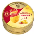 Produktbild: Cavendish & Harvey Double Fruit Drops Lemon Strawberry 175g Dose | Zitrone mit Erdbeerfüllung | Gefüllte Fruchtbonbons | Vegan, Halal, Koscher | 1 x 175g