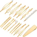 Produktbild: Yaomiao 17 Stück Goldenes Haarnadel Set Geometrische Haarspangen Metall Gold Dekorativer Haarschmuck Haarklammer Accessoires für Frauen Hochzeit Party