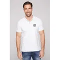 Produktbild: Poloshirt CAMP DAVID, Herren, Gr. 3XL, weiß, Material: 95% Baumwolle, 5% Elasthan, bedruckt, bestickt, regular fit normal, eingesetzt Rippbündchen, Shirts, mit Elasthan-Anteil
