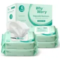 Produktbild: WhyWorry XL Feuchttücher für Erwachsene, 20x30 cm Extra Dick Körperreinigungstücher für ältere Inkontinenz Pflege, Extra Groß Pflegetücher mit Aloe & VE, Parfümfrei, 220 Stück (4 Packungen mit 50)