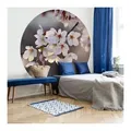Produktbild: K&L Wall Art Fototapete Fototapete Kirschblüten Baum Knospen Vliestapete Rund Tapete, Kirschbaum Tapete grau 2.36 m x 2.36 m