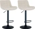 Produktbild: CLP 2er Set Barhocker Tover 360° drehbar und in der Höhe verstellbar,creme Stoff