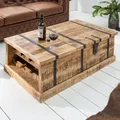 Produktbild: riess-ambiente Massivholz Couchtisch BODEGA 100cm Mangoholz Hausbar Truhe Beistelltisch Tisch