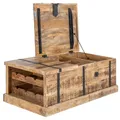Produktbild: invicta INTERIOR Massivholz Couchtisch Bodega 100cm Mangoholz Hausbar Truhe Tisch Wohnzimmertisch