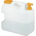 Produktbild: Relaxdays - Wasserkanister mit Hahn, 20 Liter, Kunststoff bpa-frei, Weithals Deckel, Griff, Camping Kanister, weiß/orange