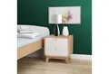 Produktbild: loft24 Nachtschrank Caitlin Nachttisch mit 2 Schubladen, MDF, Skandinavisches Design, modern