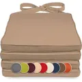 Produktbild: sunnypillow 4er Set Stuhlkissen 40 x 45 x 5cm | Polsterauflage Auflage für Stühle / Rattanstühle | Stuhlauflage mit Schleifenbändern | Indoor /...