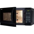 Produktbild: Mikrowelle mit Grill Schwarz 20 L 800 W 6 Automatikprogramme Sharp R642BKW - Schwarz