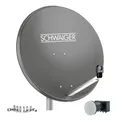 Produktbild: Schwaiger SAT Anlage Stahl 80cm Set Quad LNB ASTRA HD tauglich anthrazit
