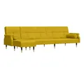 Produktbild: vidaXL Sofa Schlafsofa in L-Form Gelb 271x140x70 cm Samt, 11 Teile