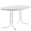 Produktbild: Boulevard-Klapptisch, 140x90x72cm weiß Stahrohrgestell Mecalit-Pro-Platte Garten