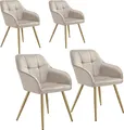 Produktbild: tectake® Esszimmerstuhl Marilyn gepolstert, in Samtoptik, gesteppt 58 x 62 x 82 cm