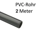 Produktbild: 2m PVC Rohr am Stück, Ø 32 mm grau Klebeanschluß Klebemuffe für PVC Rohrsysteme