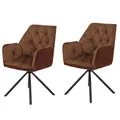 Produktbild: 2er-Set Armlehnstuhl - kupfer - drehbar Esszimmerstuhl Küchenstuhl