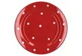 Produktbild: van Well Speiseteller Essteller flach Emily 27cm rot mit weißen Punkten