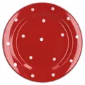 Produktbild: Essteller flach Emily 27cm rot weiße Punkte Speiseteller Rockabilly Porzellan