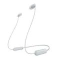 Produktbild: Sony kabellose WI-C100 In-Ear-Kopfhörer (bis zu 25 Stunden Akkulaufzeit, optimiert für Sprachassistenten, integriertes Mikrofon für Telefonate, Bluetooth), Weiß, klein