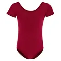 Produktbild: tanzmuster Body Ballettbody Sally aus weicher Baumwolle Kurzarm Trikot fürs Kinder Ballett rot 164/170