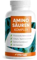 Produktbild: Aminosäuren Komplex hochdosiert - 240 Tabletten - 6.000 mg Aminosäuren pro Tag - 9 essentielle Amino-Säuren + 3 Co-Faktoren: Taurin, Carnitin & Glycin - laborgeprüft mit Zertifikat - 100% vegan