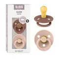 Produktbild: BIBS Colour Schnuller 2er-Pack, BPA-frei, Kirschform Nippel. Naturkautschuk/Latex, Hergestellt in Dänemark. Größe 1 | 0+ Monate | 2-Pack, Woodchuck/Blush