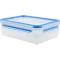 Produktbild: CLIP & CLOSE Aufschnittbox-System 0,6 Liter, 3-teilig, Dose transparent/blau, rechteckig