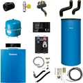 Produktbild: Buderus GB212 Logaplus Gas-Brennwert Heizungspaket K61 mit nebenstehendem Warmwasserspeicher SU300, Regelgerät & Zubehör - 15 kW - 7739610454