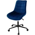 Produktbild: Ml-design - Bürostuhl, Blau, Sitzfläche aus Samt, Metallgestell, Polsterstuhl mit Rückenlehne, höhenverstellbar, 360° Drehstuhl mit 5 Rollen,