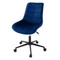 Produktbild: ML-Design Bürostuhl, Blau, Sitzfläche aus Samt, Metallgestell, Polsterstuhl mit Rückenlehne, höhenverstellbar, 360° Drehstuhl mit 5 Rollen, Ergonomischer Schreibtischstuhl für Home Office & Büro