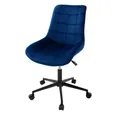 Produktbild: ML-DESIGN Bürostuhl Schreibtischstuhl mit Rückenlehne 360° drehbar höhenverstellbar (1 St), Polsterstuhl Blau, Samtbezug Metallgestell Drehstuhl Sessel