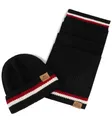 Produktbild: Lonsdale Unisex Schal und Mütze Set BUTLEIGH, Black/Dark Red/Ecru, one Size, 116005